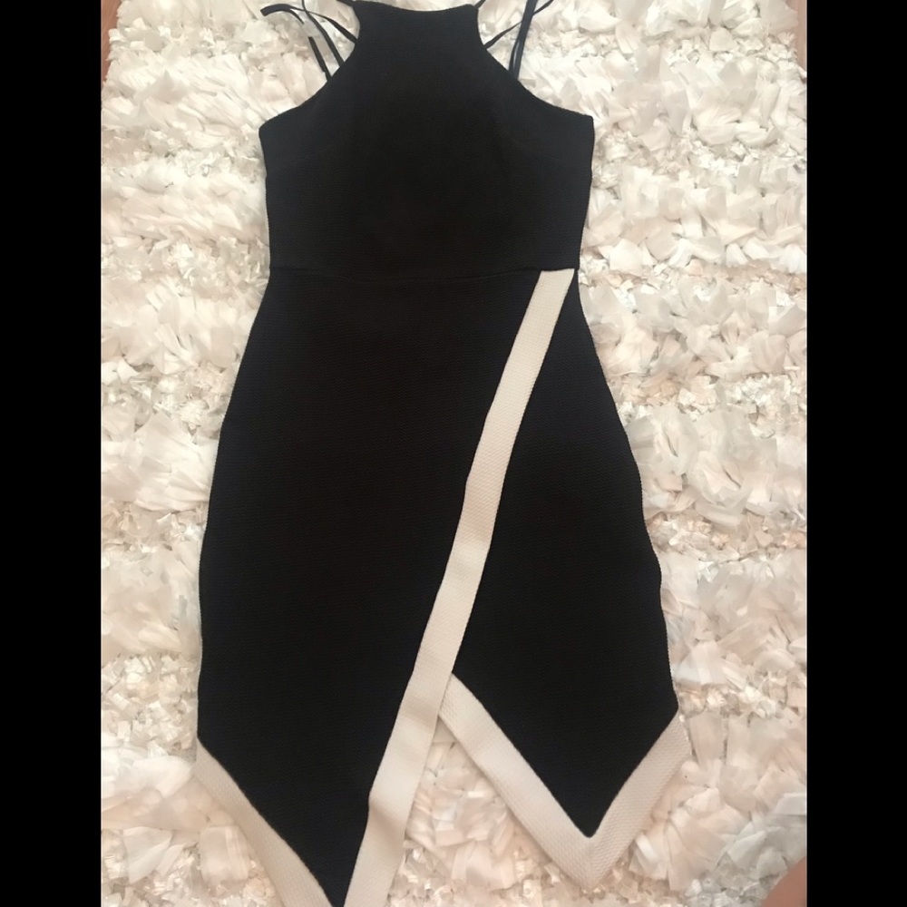 Black dress with white